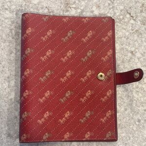 Red Patterned Leather Planner